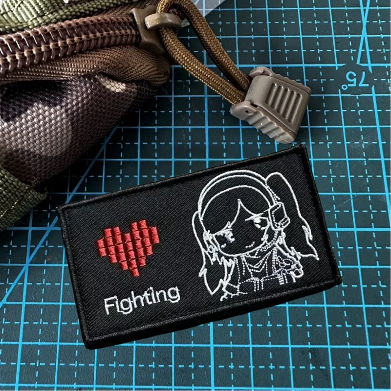 Beckii Cruel Fighting Girl Tactical Patch Embroidered Hook&loop Patches Anime Girl Mengniang Morale Badge DIY Backpack Appliques