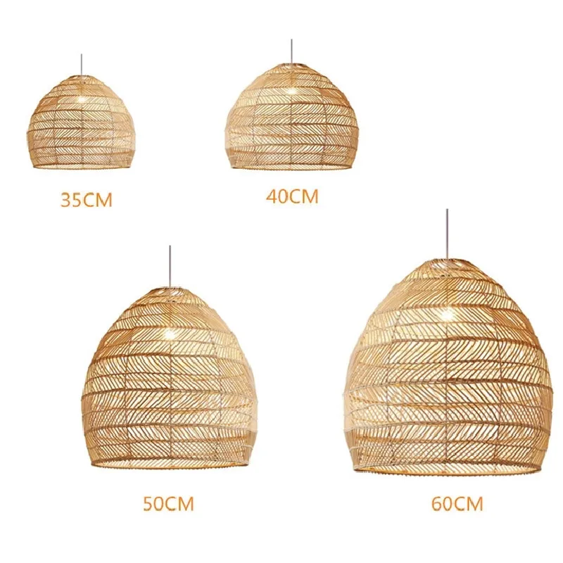 Chinese Handmake Rattan Pendant Lamp Home Decor Vintage Hanging Lamp Loft Lustres Living Room Cafe Dining Room Pendant Light