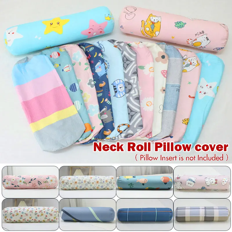 

Unfilled Long Pillow Case Animal Print Pillow Cover Roll Neck Back Headrest Massage Round Cushion Pillow Change Case Cover