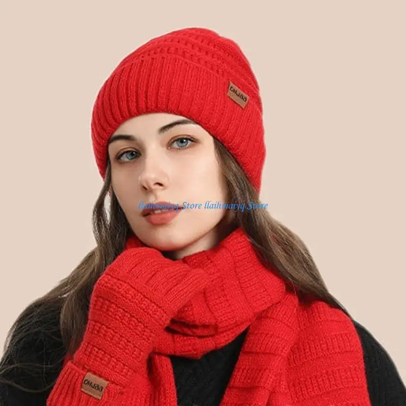 

573B мягкий шарф из акрилового волокна, шапка, комплект перчаток, теплые зимние аксессуары для катания на лыжах, кемпинга, на