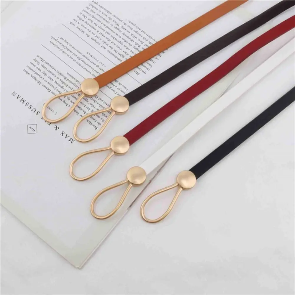 Casual Knotted Belt Fashion PU Decorative Thin Belt Solid Color Women Belt