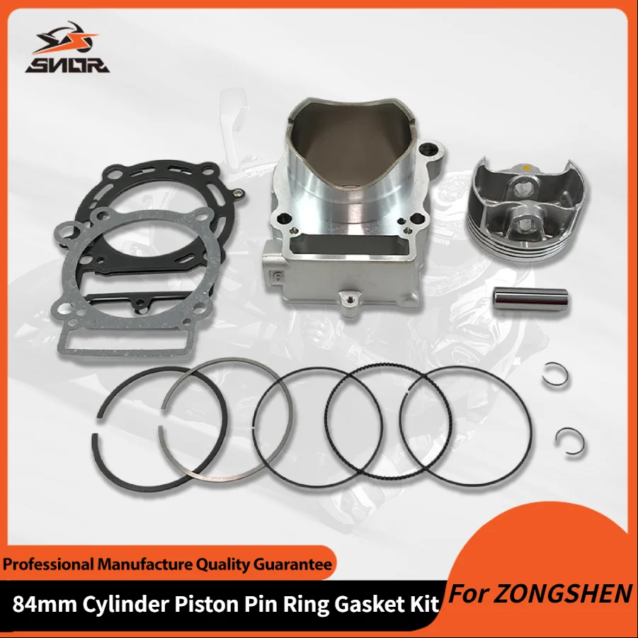 

SNOR мотоциклетный комплект цилиндров 84 мм, литейный двигатель, поршневой штифт, кольцо, прокладка для ZONGSHEN NC250 NC300 KAYO K6 AVANTIS MOTOLAND GR BSE
