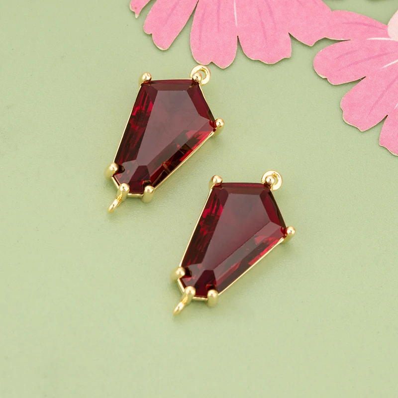 assoonas, 4 Stück/Set, MG85, Schmuckzubehör, 18k Gold rhodiniert, Kupfer, Anhänger, Glas, handgefertigt, Schmuckherstellung, DIY-Anhänger – Detail 3