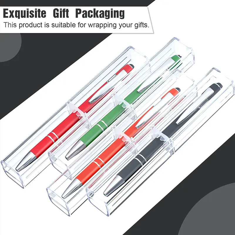 10Pcs Pen Boxes Plastic Transparent Case Pen Holder Gift Crystal Pen Packaging Boxes Stationery School Office Gifts