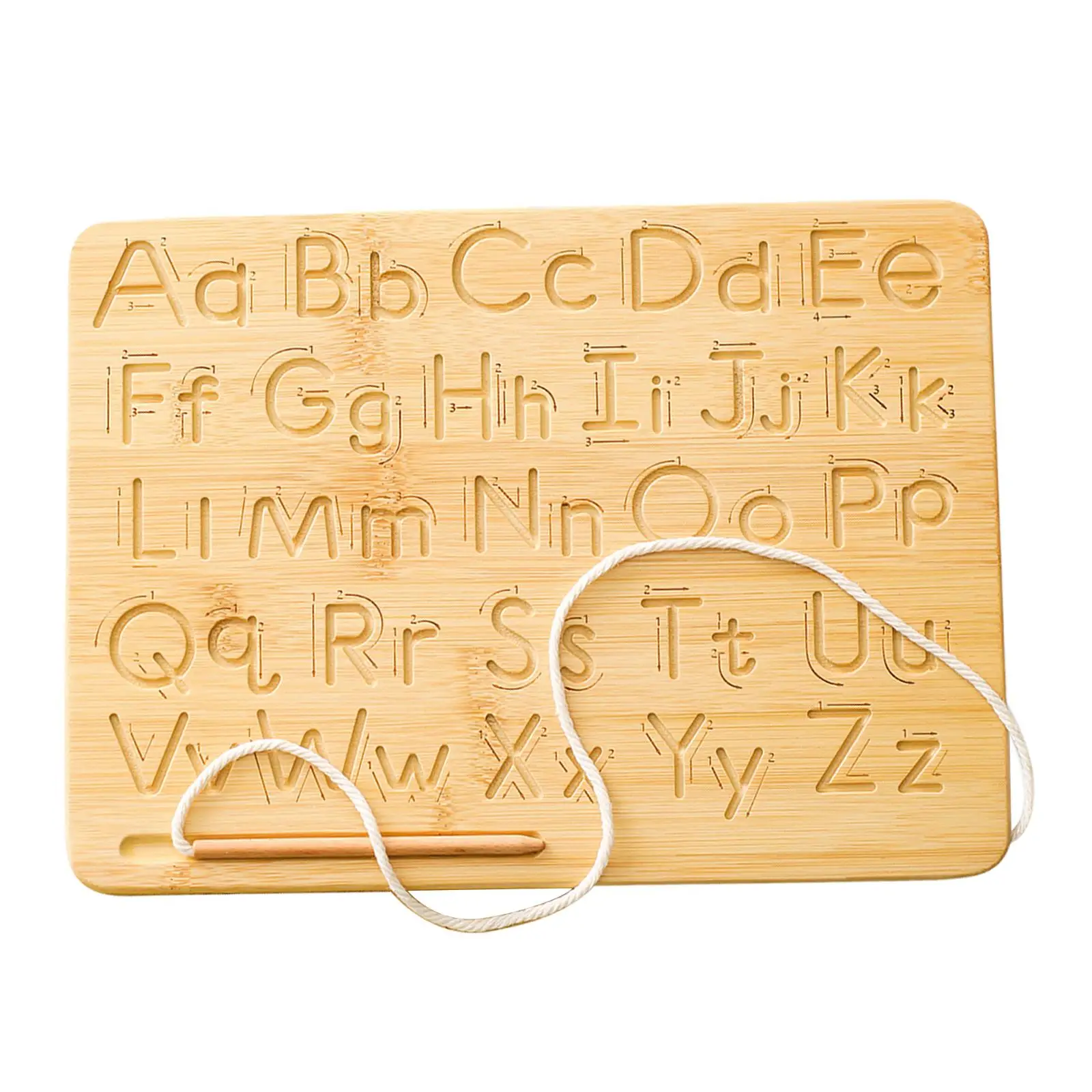 Letter Practicing Board Wooden Early Educational Toy with Pencil Toddlers