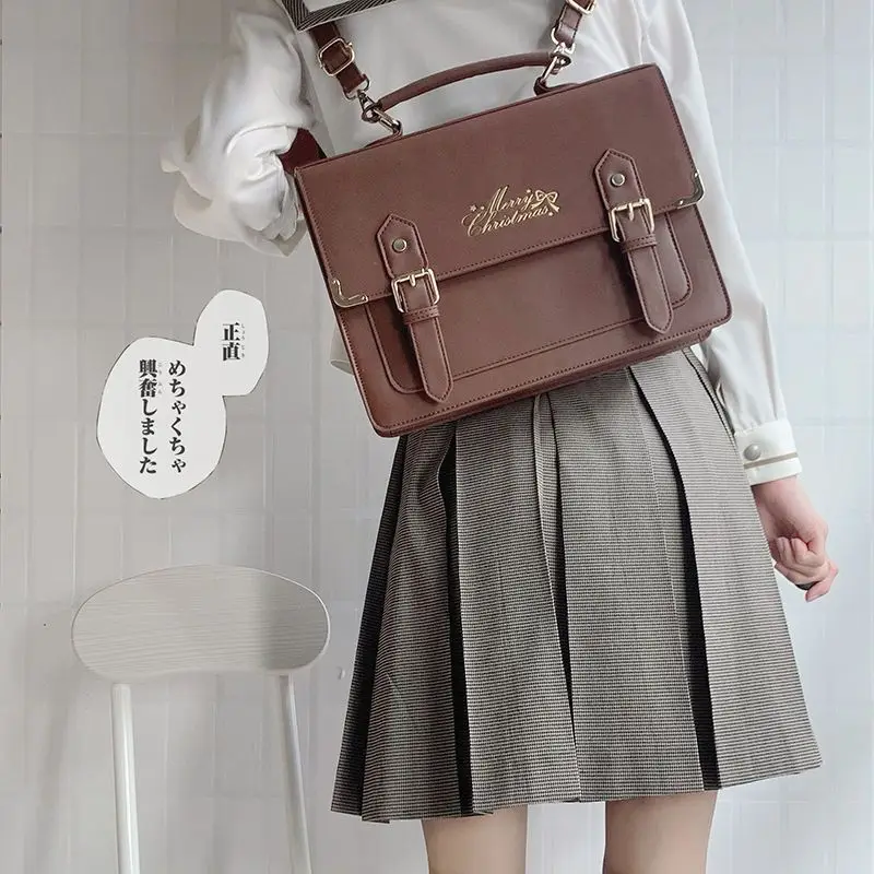 JIAERDI Japanese Style JK Uniform Bcakpack For Girls Large Capacity Lolita Shoulder Bags Women Preppy Brown School Bag Students