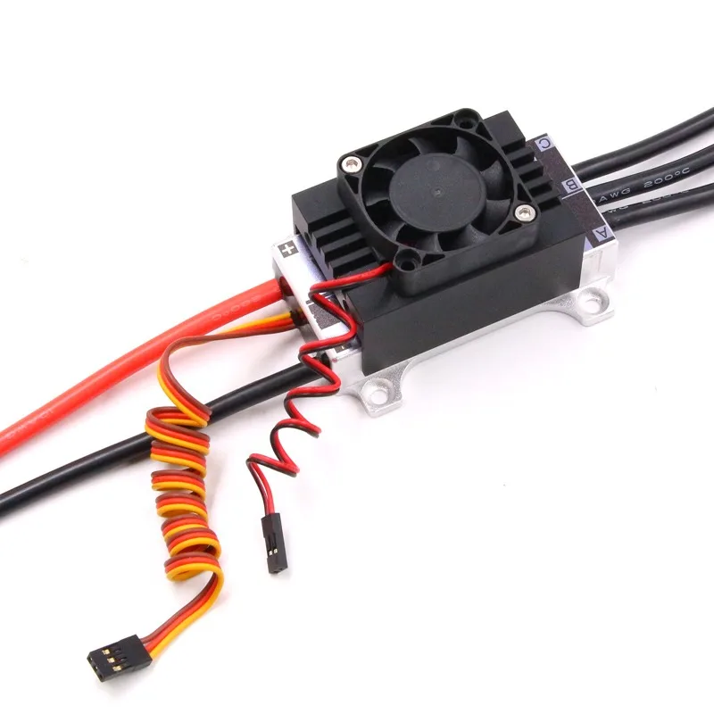 FATJAY 100A ESC 6S 24V Brushless Waterproof Electronic Speed Controller Auto Air Cooling Bidirectional Metal Hulls for RC Boat
