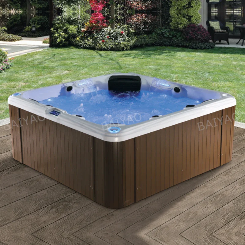 

Outdoor OEM Bathtub For 5 People Hot Tub Spa Freestanding Jakuzzier With Computer Control Panel Acrylic Whirlpool Yacuzzi