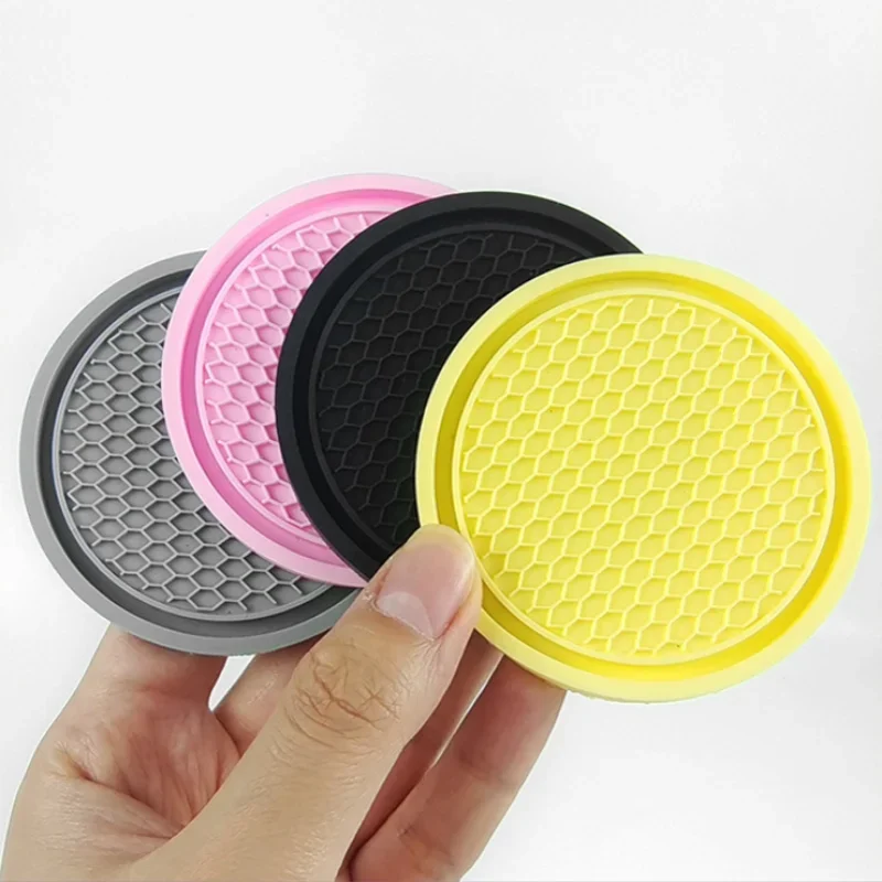 Car Coaster Anti-Slip Silicone Water Cup Pad Car Interior Bottle Cup Mat Cup Holder Pad Decor Auto Accessories