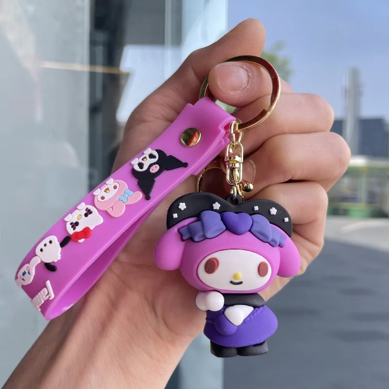 Dessin animé magique Kuromi poupée porte-clés grande oreille chien Anime sac à dos pendentif porte-clés Couple poupée voiture accessoire petit pendentif