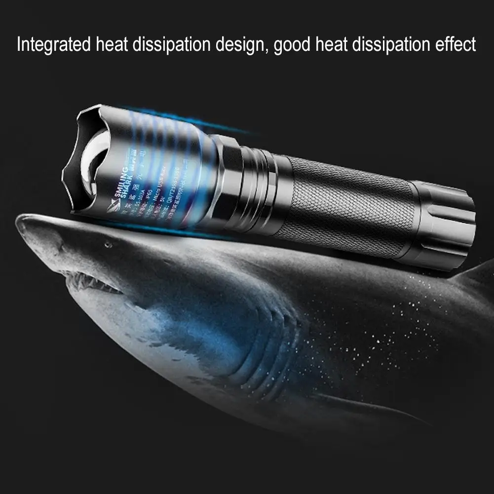 Powerful LED Flashlight Strong Bright Aluminum Alloy Portable Torch USB Rechargeable Outdoor Camping Tactical Flash Light