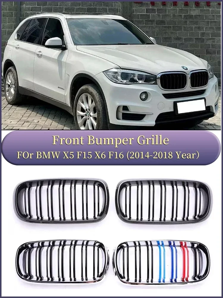 

Racing Grills For BMW X5 X6 F15 F16 (2014-2018) Car Front Bumper Kidney Facelift M Color Grill Cover Inside Radiator Grills