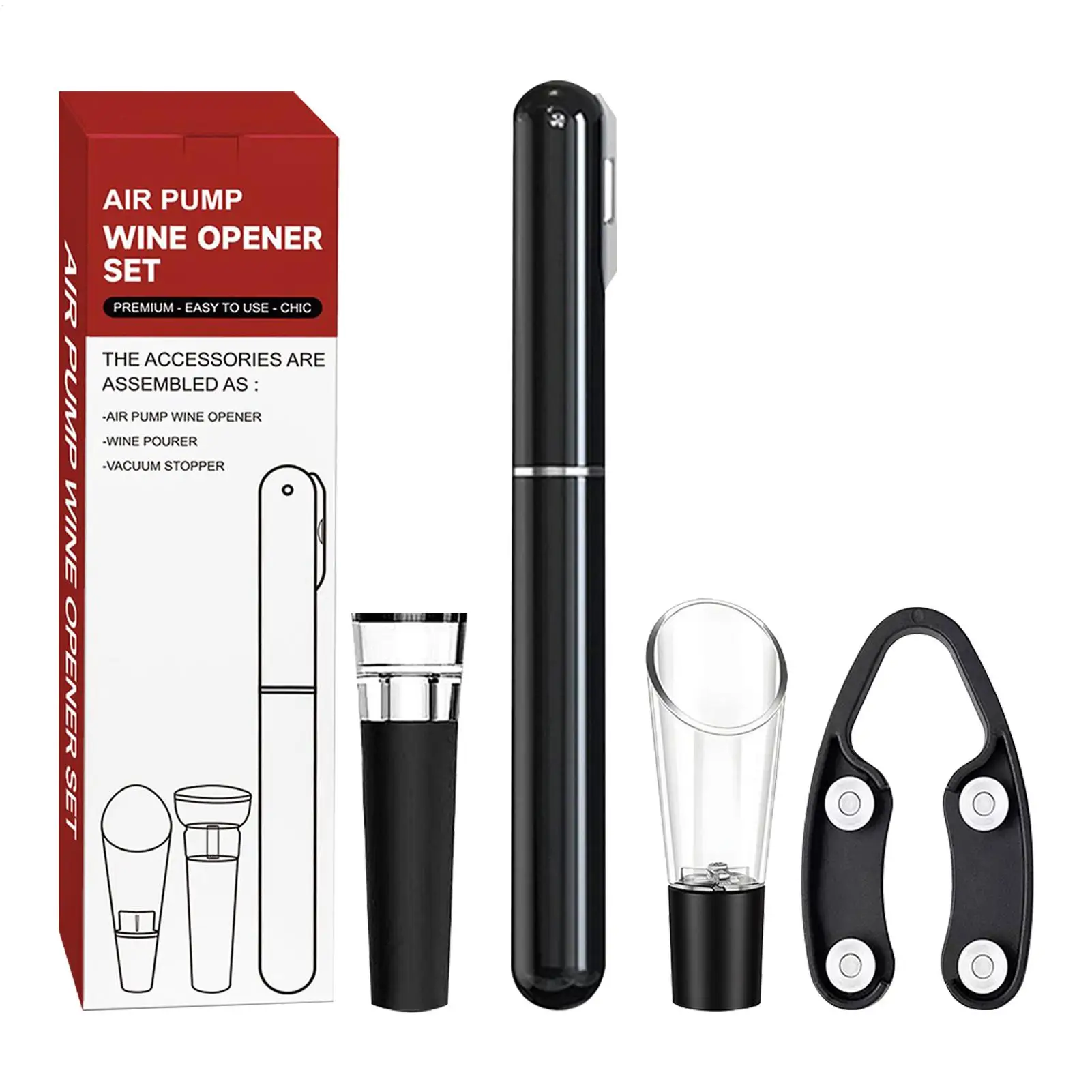 

Wine Opener Set Travel Cork Remover Tool Air Pressure Pump Wine Bottle Opener For Travel Bar Bartender Kitchen Apartment