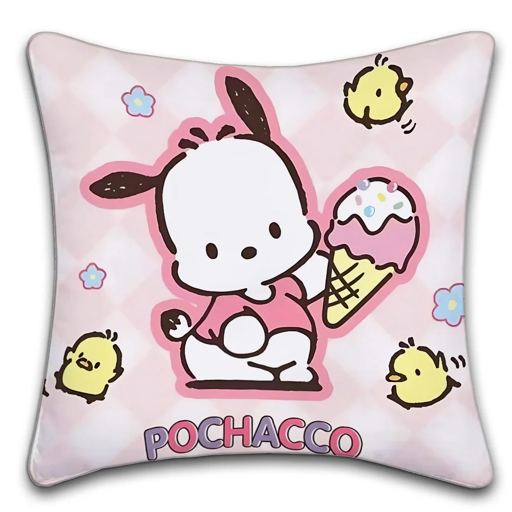 Pillow Gift Home Office Decoration Bedroom Sofa Car Cushion Cover case 45x45 Pochacco Sanrio Art Logo