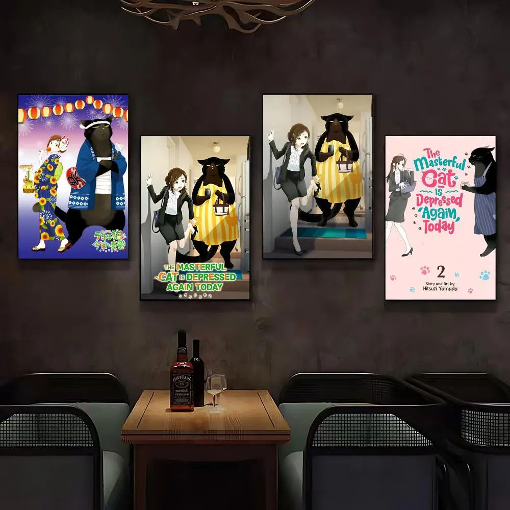 Cute TThe Masterful Cat Is Depressed Again Todayed Poster Posters Anime Room Decor Decoration Movie Backpack Wall Interior Music
