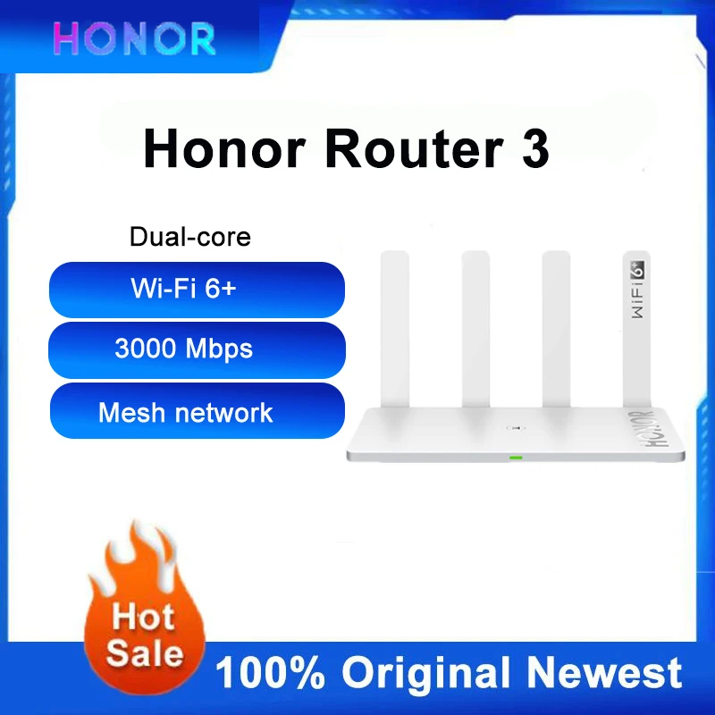 

Original Honor Router 3 Wifi 6+ 3000Mbps 2.4 GHz & 5 GHz Dual-core 128 MB Wireless wifi extender Smart Home Router Easy setup