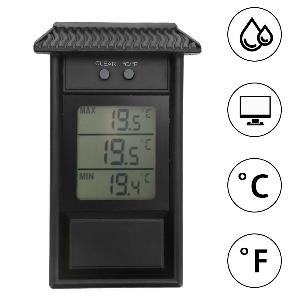 Digital Thermometer Home Indoor Outdoor Temperature Monitor -20~50℃ Maximum And Minimum Thermometer For Garden Greenhouse