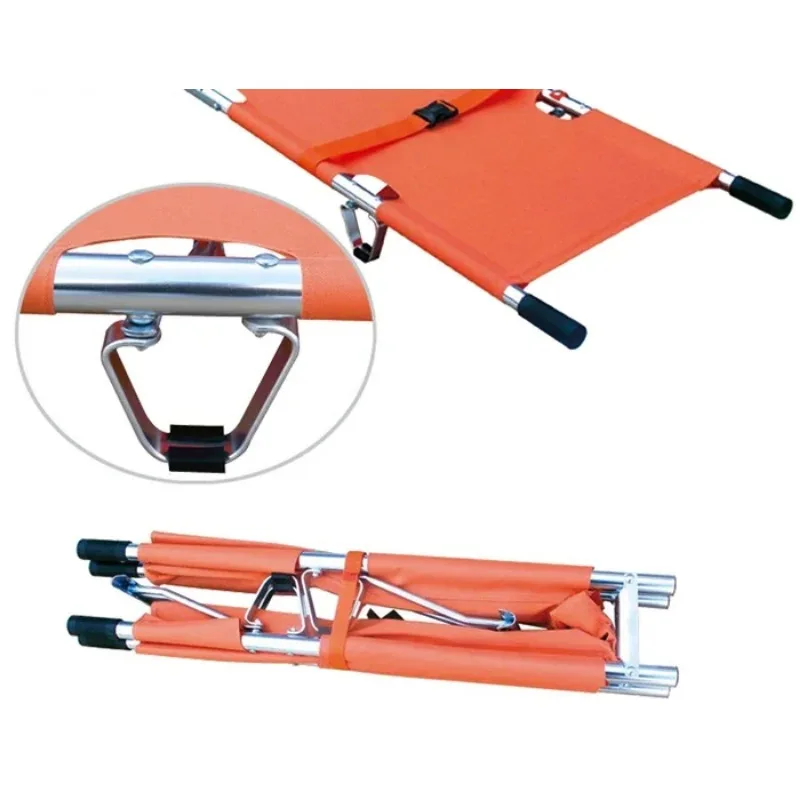 Hospital Folding Stretcher Multifunctional Thickened Aluminum Alloy Single Frame Simple Stainless Steel Single Frame Beds