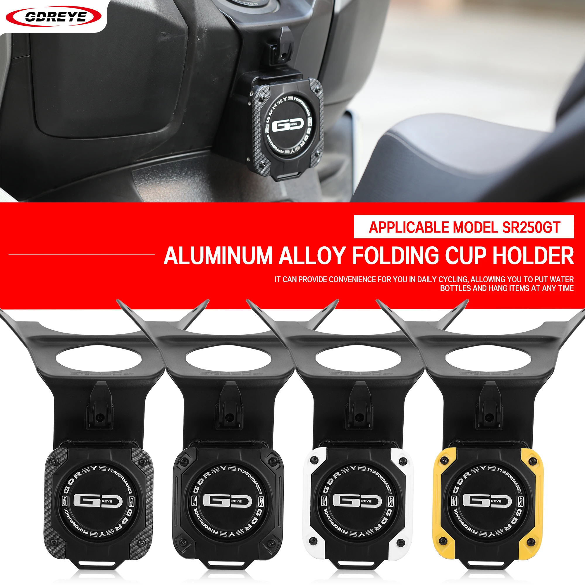 

Motorcycle Aluminum alloy For VOGE SR250GT coffee milk tea Beverage water cup holder folding Cup Holder with base