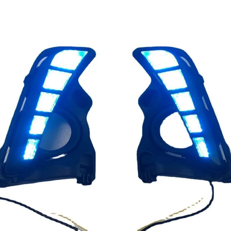 SAAR مناسبة لتويوتا 2018-2019 هايلاندر LED النهار تشغيل أضواء الضباب تدفق بدوره إشارات #2