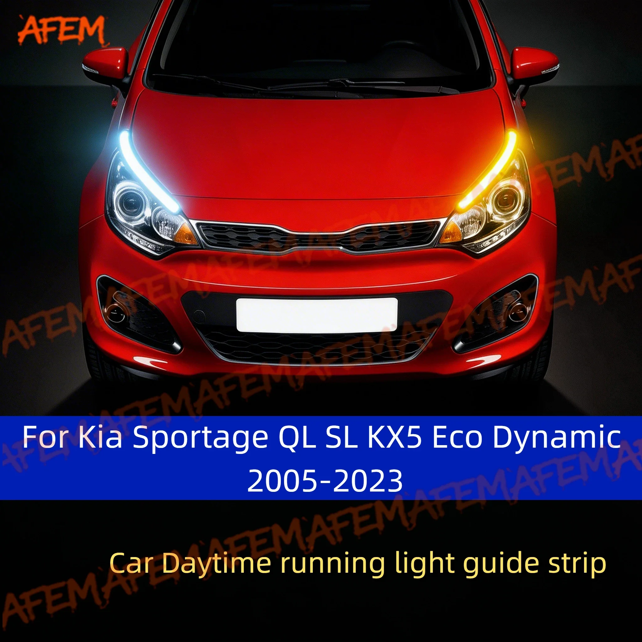 Для Kia Sportage QL SL KX5 Eco Dynamic 05-23: Дневные ходовые огни (ДХО) с функцией сканирования при запуске и последовательным динамическим сигналом поворота