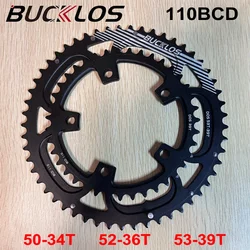 Звездочка BUCKLOS 110 BCD 34T 36T 39T 50T 52T 53T Узкая широкая звездочка для шоссейного велосипеда Корона 5 болтов Передняя звездочка для складного велосипеда