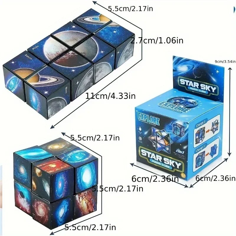 2 w 1 Star Sky Infinity Cube EDC Fidget Toy Kreatywna układanka dekompresyjna do zabawy dla dzieci i dorosłych