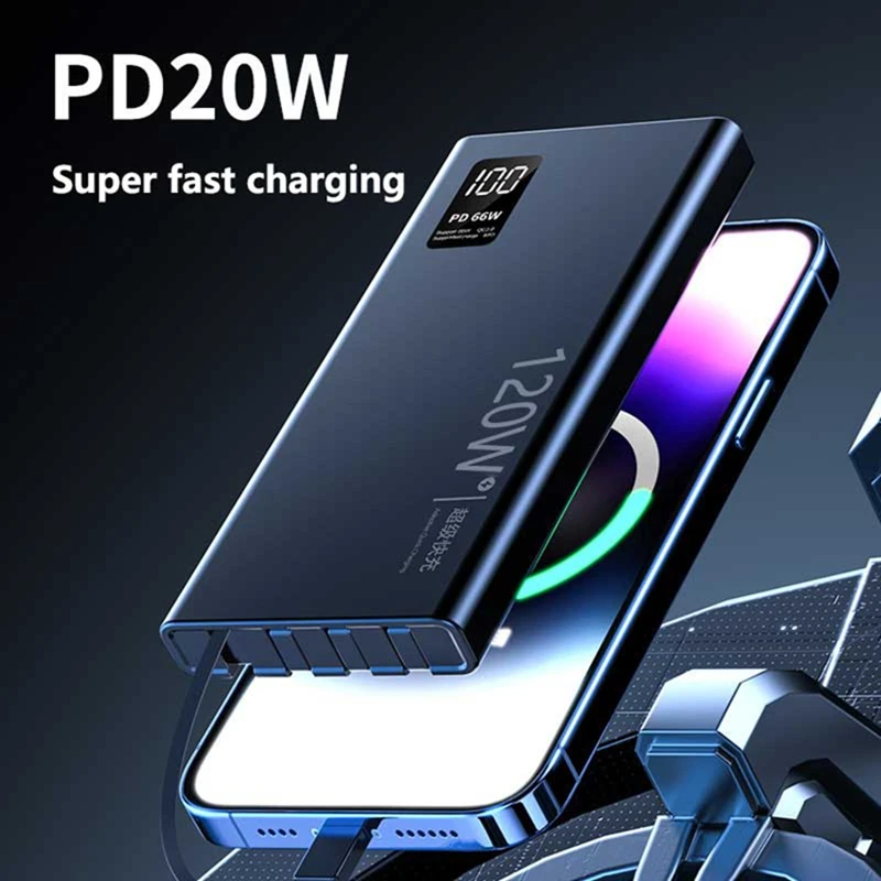 Lenovo 50000mAh High Capacity Power Bank Fast Charging Powerbank Portable Battery Charger For iPhone Samsung Huawei New