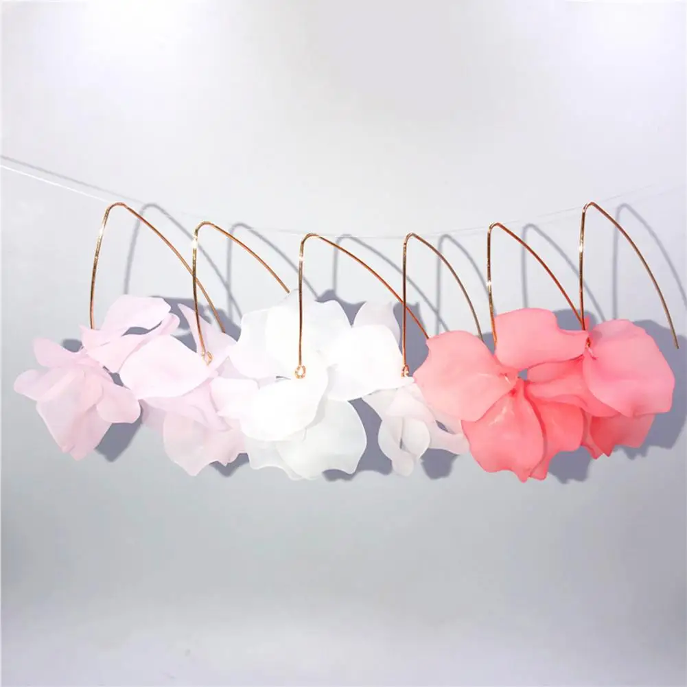 Темперамент 1 пара популярных увеличенных длинных крючков аксессуары Женские Висячие серьги в форме растений для вечерние