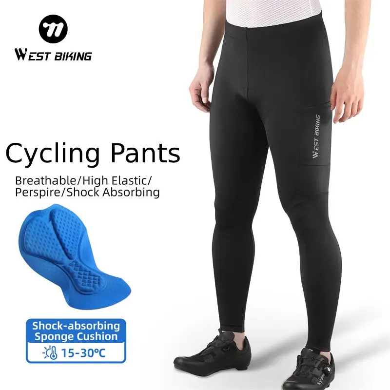 

WEST BIKING Cycling Pants with Shock-Absorbing Cushion High Elastic Outdoor Sports Long Pants Breathable trousers for Men Women