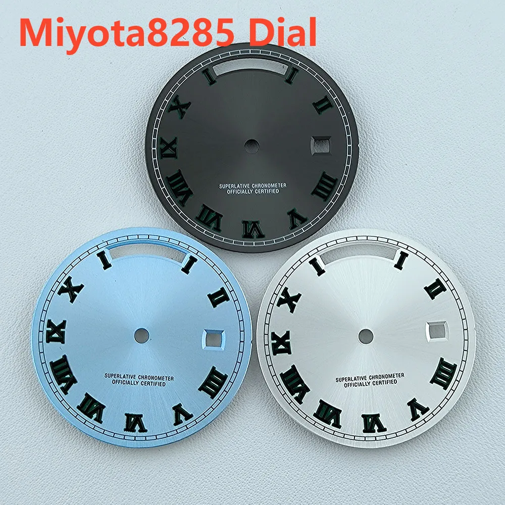 Miyota8285 dial 31mm Custom logo Green luminous Dial watch dial suitable for Miyota8285 movement watch accessories repair tools