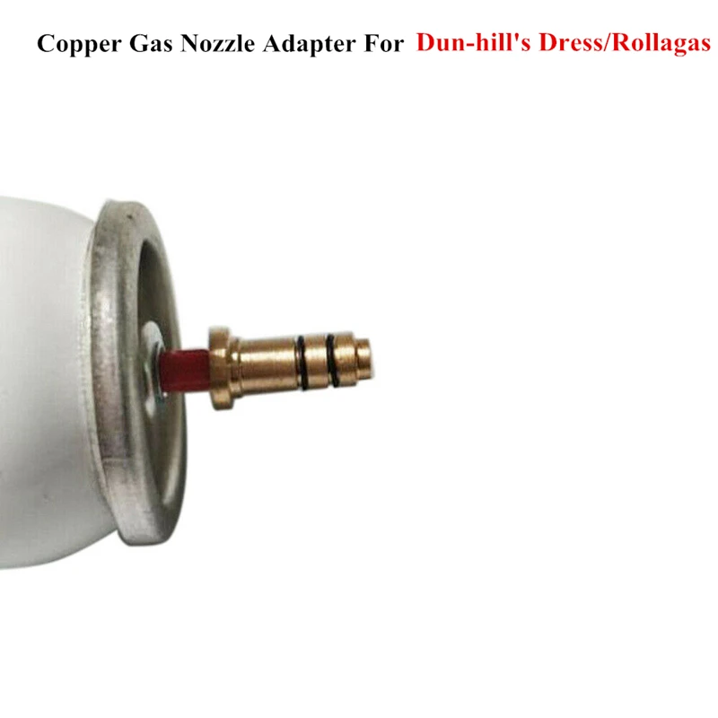 Brass Copper Gas Nozzle Adapter For Dunhill Dress/Rollagas Lighter Reusable Inflatable Head With Anti Gas Leak Rubber O-Ring