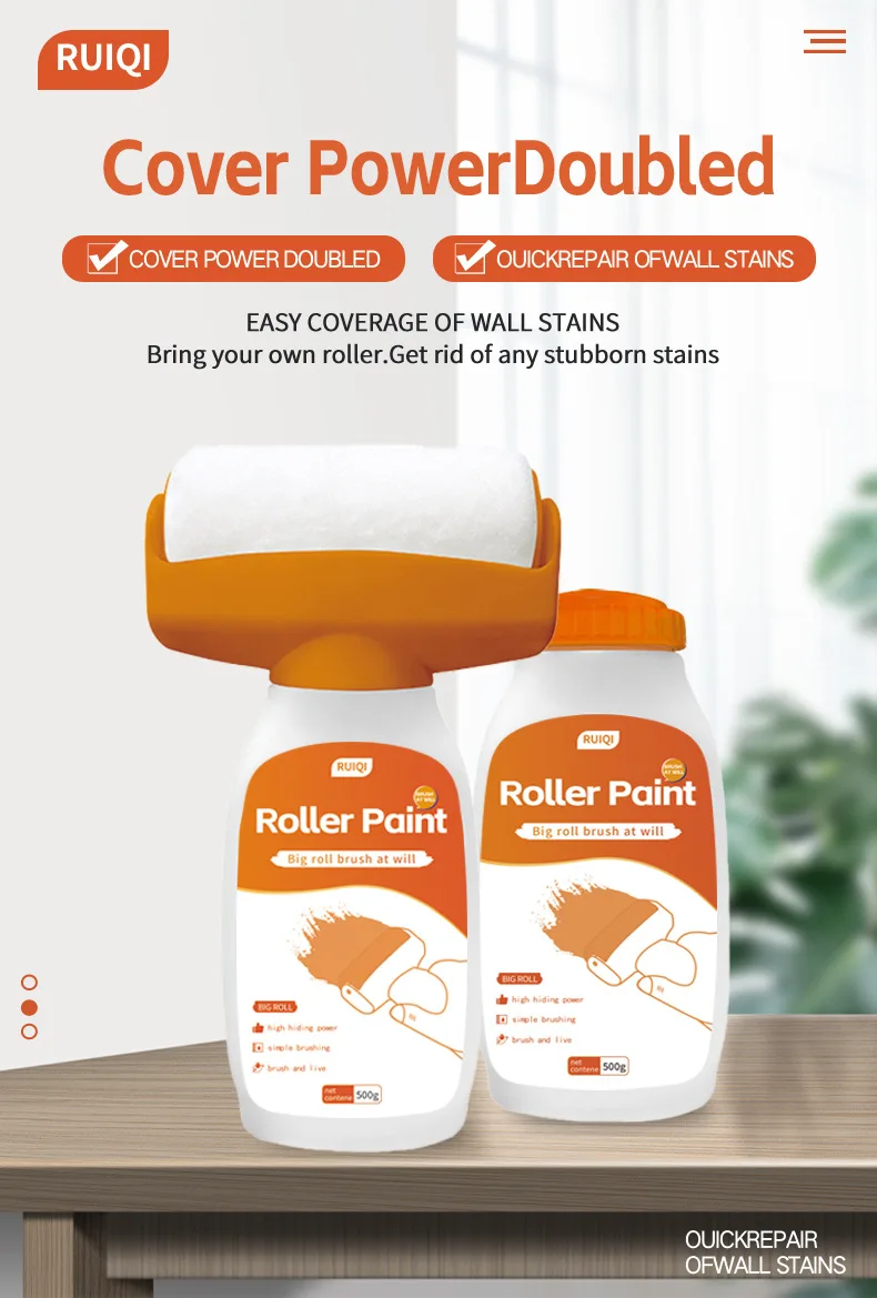 فرشاة رقعة الحائط الدوارة الصغيرة 2 في 1 فرشاة رقعة الحائط المحمولة بتصميم متكامل أداة إصلاح الحائط لغرفة الألعاب وغرفة النوم