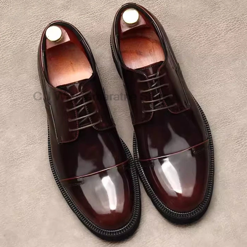 

HKDQ Formal Designer Shoes Genuine Leather Black Brown Mens Oxford Shoes Lace-up Office Party Business Wedding Mens Dress Shoes