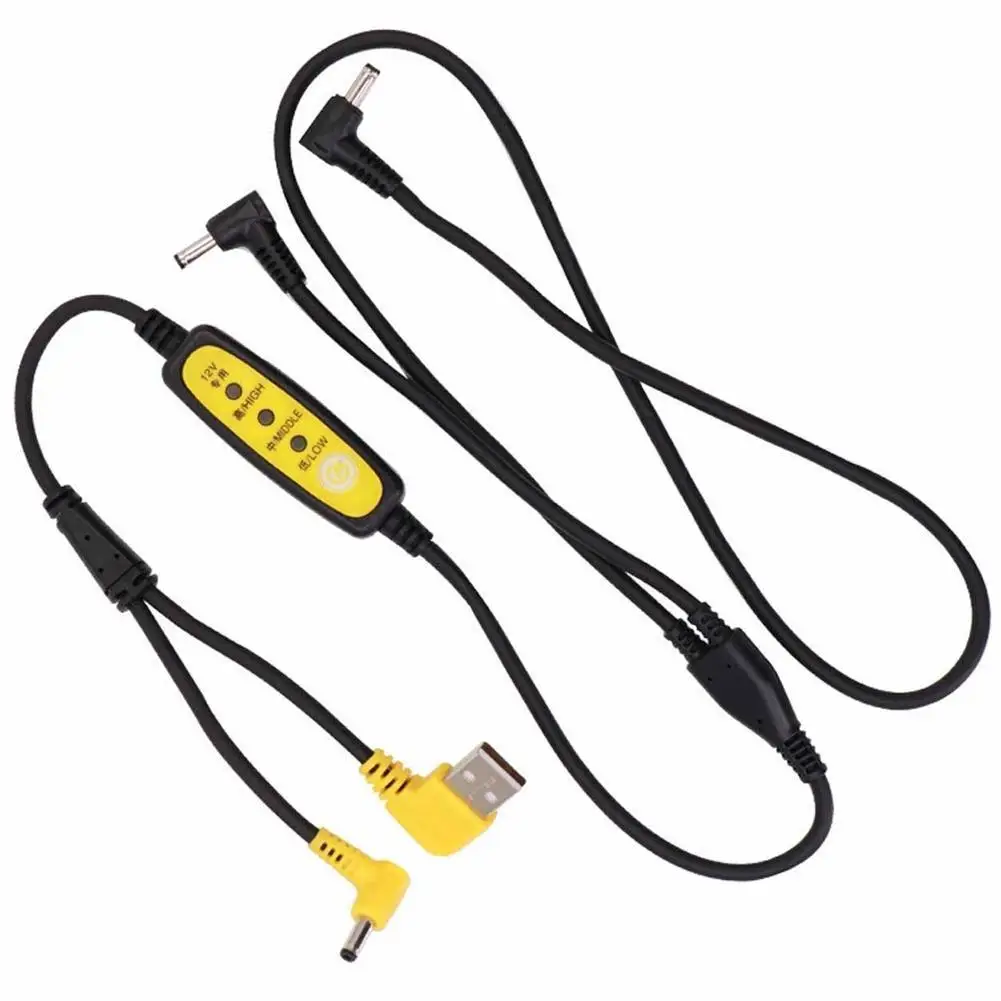 USB-A Fan Cable with On-Button Level Switches, 5V to 12V Cord for Mobile Cooling Gear, 100 PVC Cord for Outdoor Work Use ﻿