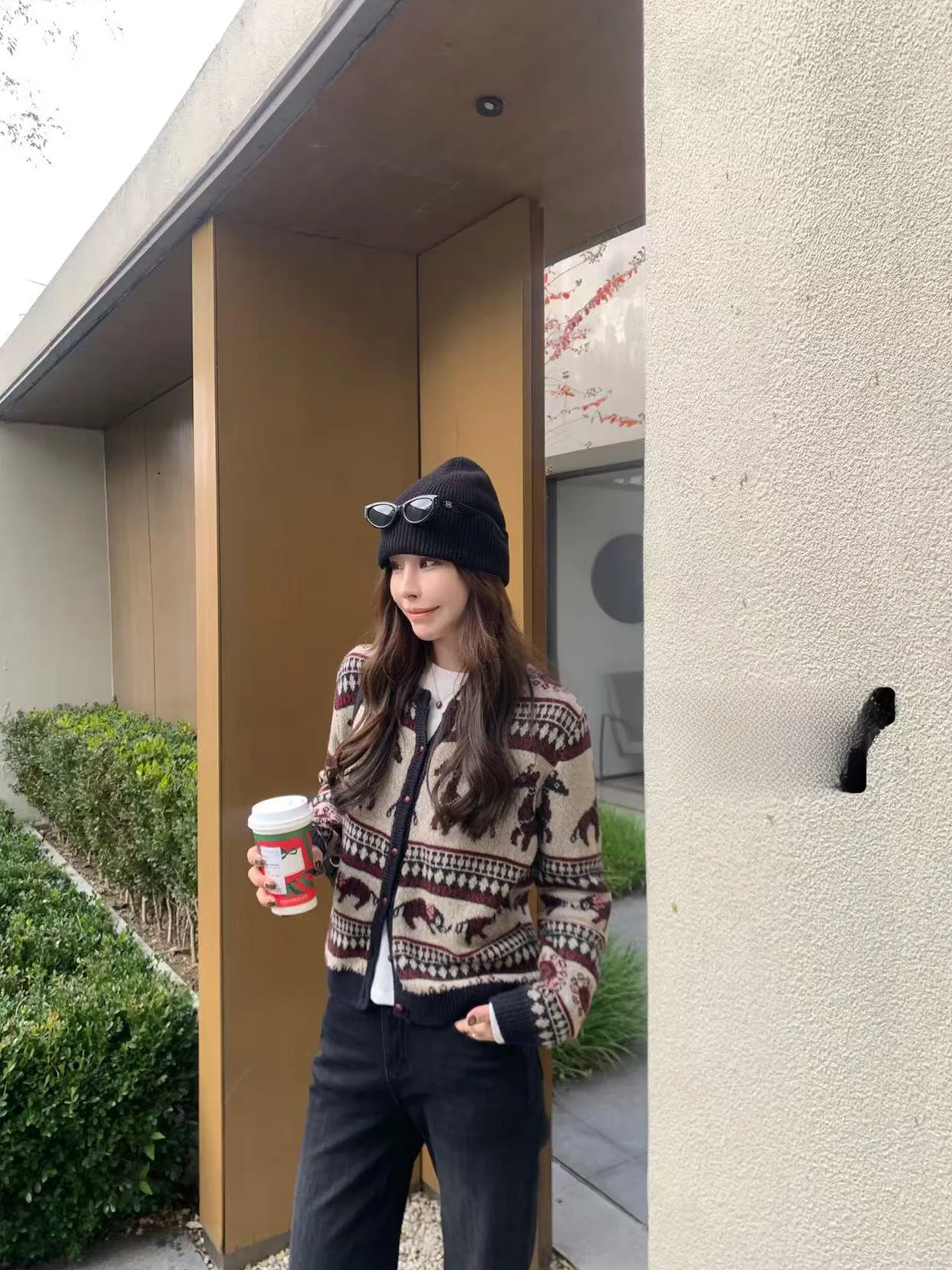 

Soft Woolen Design Sweater Cardigan Sweet Cool Faionable Women's Loose Fit Long Sve round Ne Warm Thiened Wint...