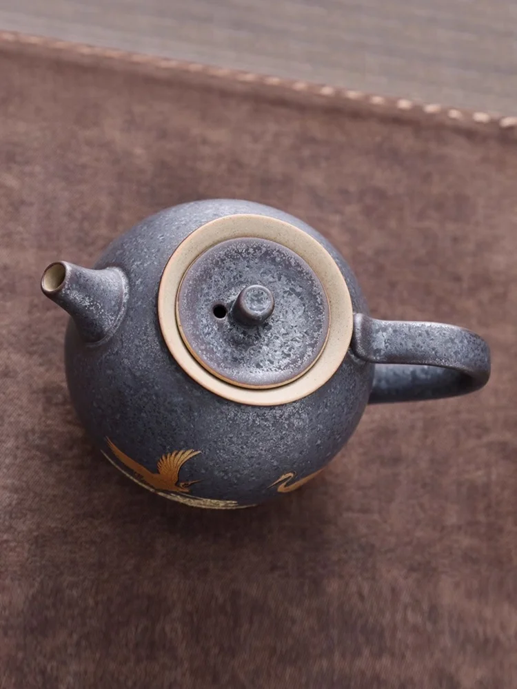 クレーンレトロ和風ティーポットヴィンテージセラミックカンフー茶ダン