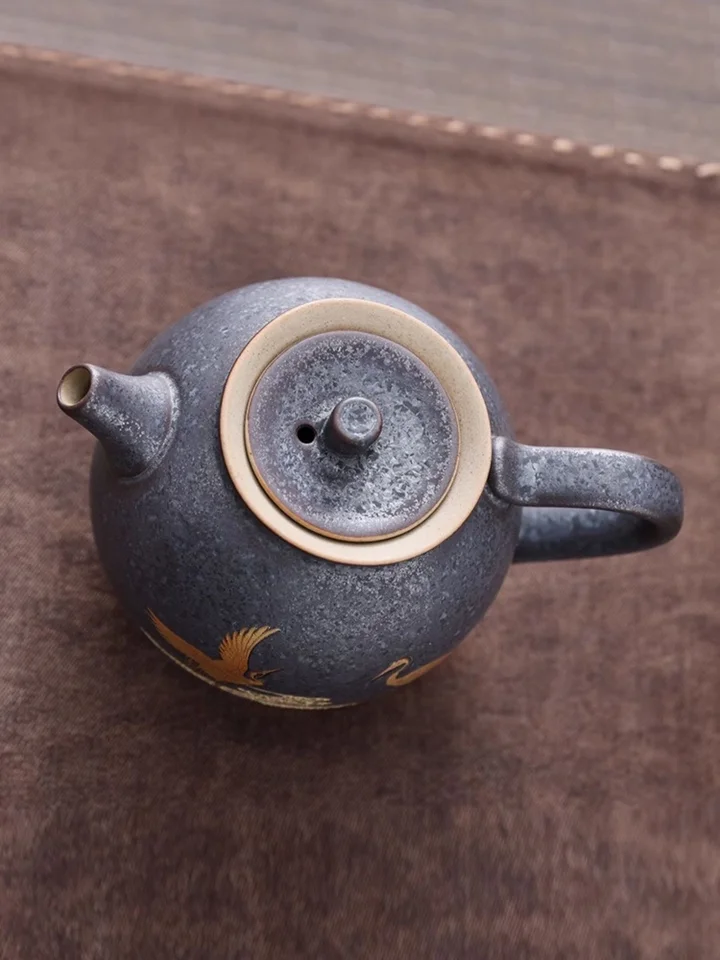 クレーンレトロ和風ティーポットヴィンテージセラミックカンフー茶ダン