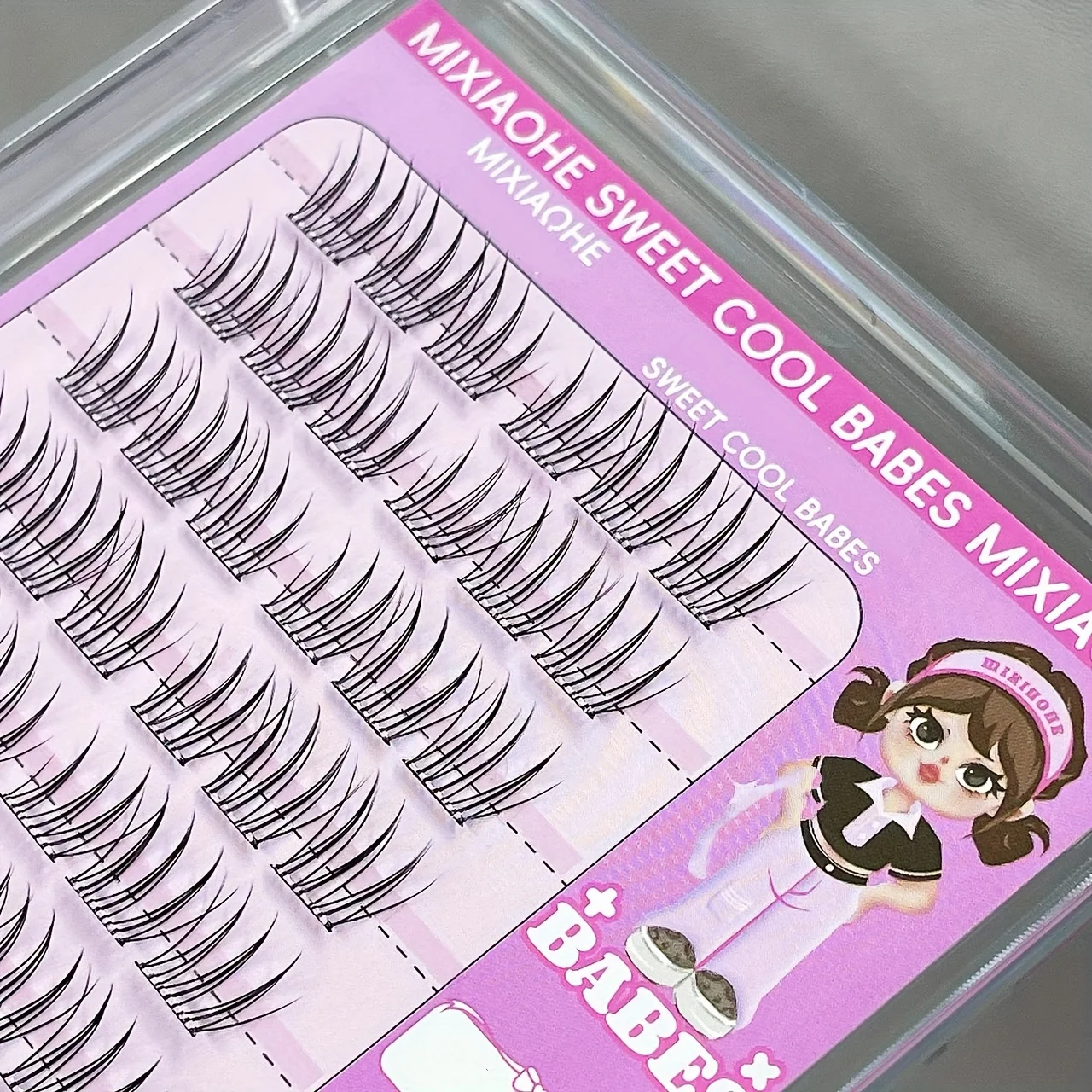 Mixiaohe 60 Cluster Koreanische C-Curl Wimpern Klebefrei Ohne Entfernung Natürliche Segmentierte Wimpern 10-13mm – Detail 6