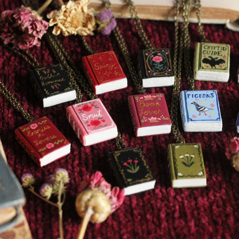 Magic Book Pendant Colorful Charm Handmade DIY Jewelry Making for Necklace Bracelet Men Women Vintage Accessories