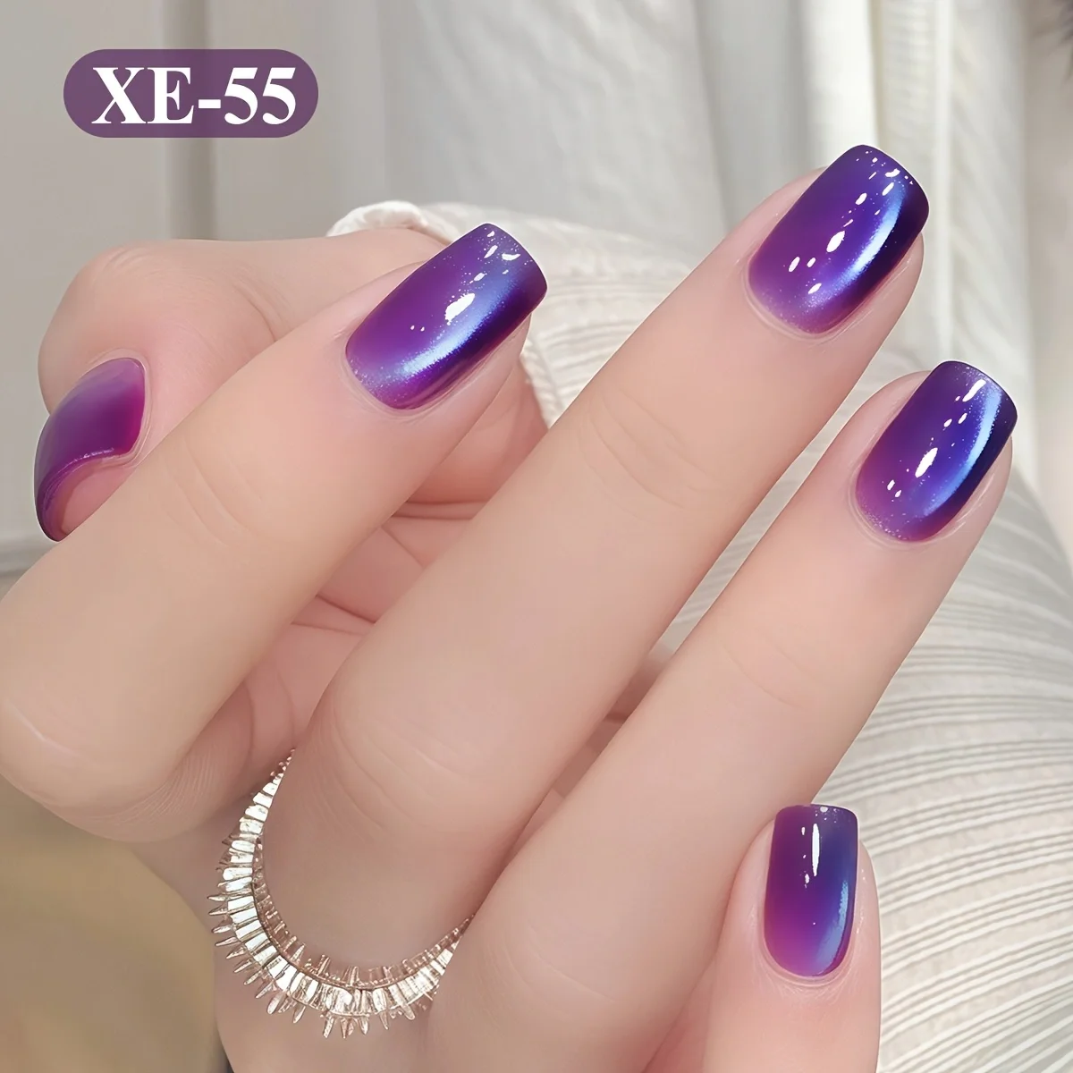 Bottiglia di polvere Viola Qi Dong Lai occhio di gatto XE-55 colla per occhi di gatto viola super brillante perline di vetro viola moda tutto-fiammifero