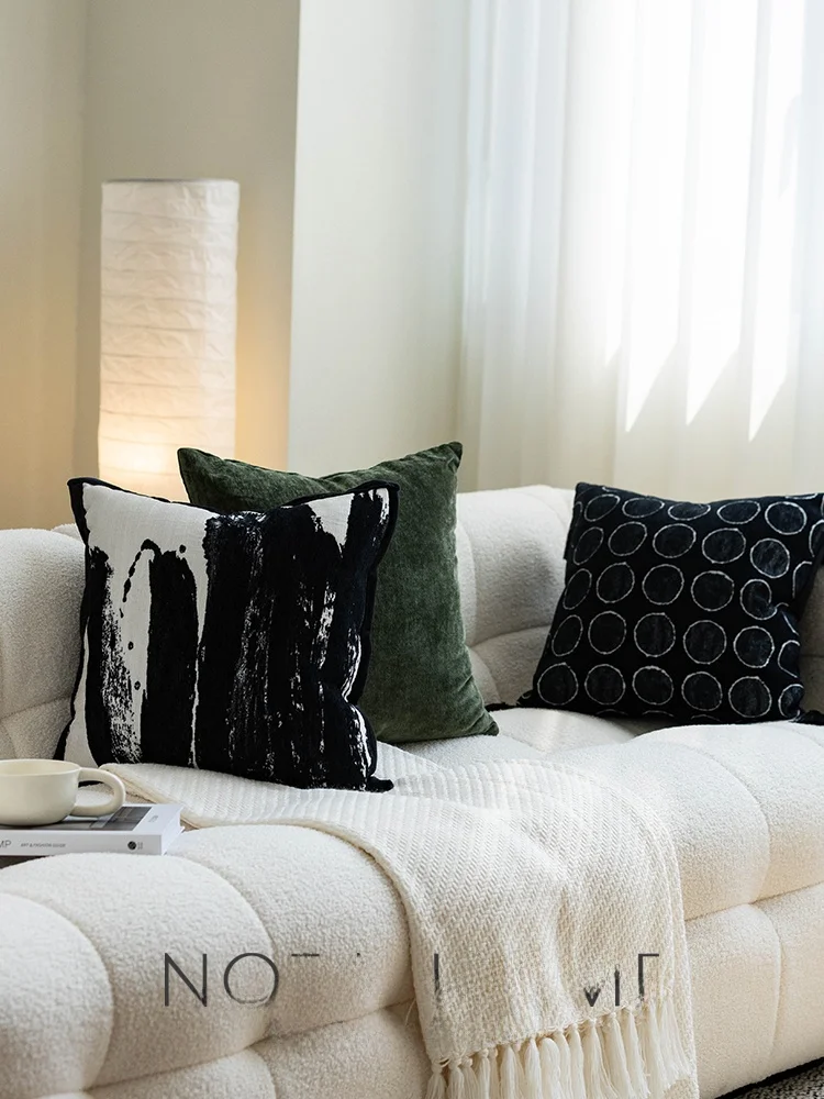 

Современная минималистичная квадратная наволочка для подушки, для гостиничных номеров, гостиных, диванов, вилл, роскошная мягкая декоративная подушка для образцовых комнат