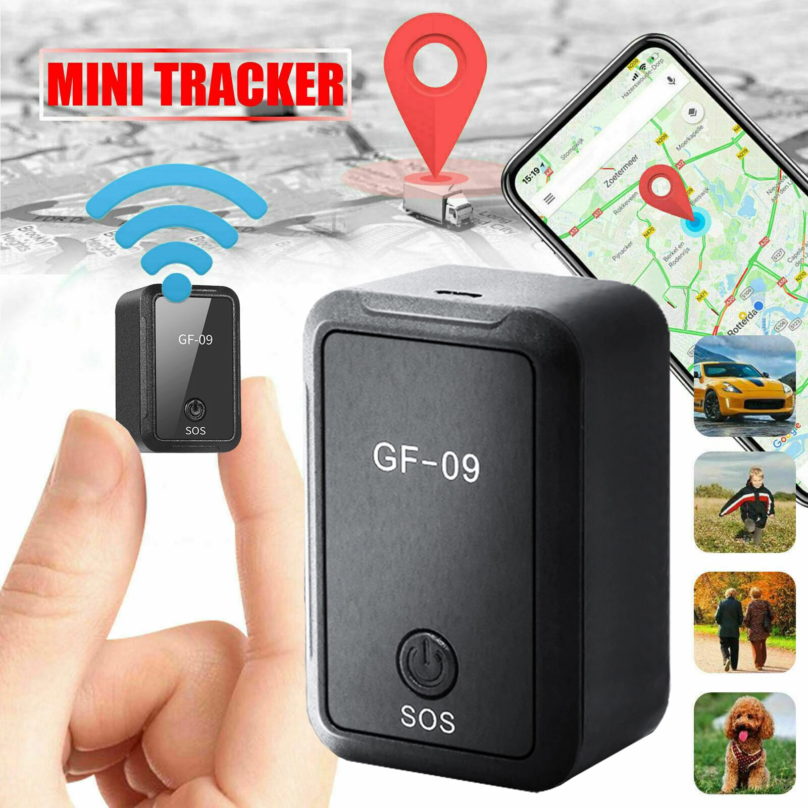 GF-09 Anti-lost Magnetic Locator GPS Tracker Locator For Vehicle Car Truck Motorcycle Kids Elder Pets Real Time Tracking Device