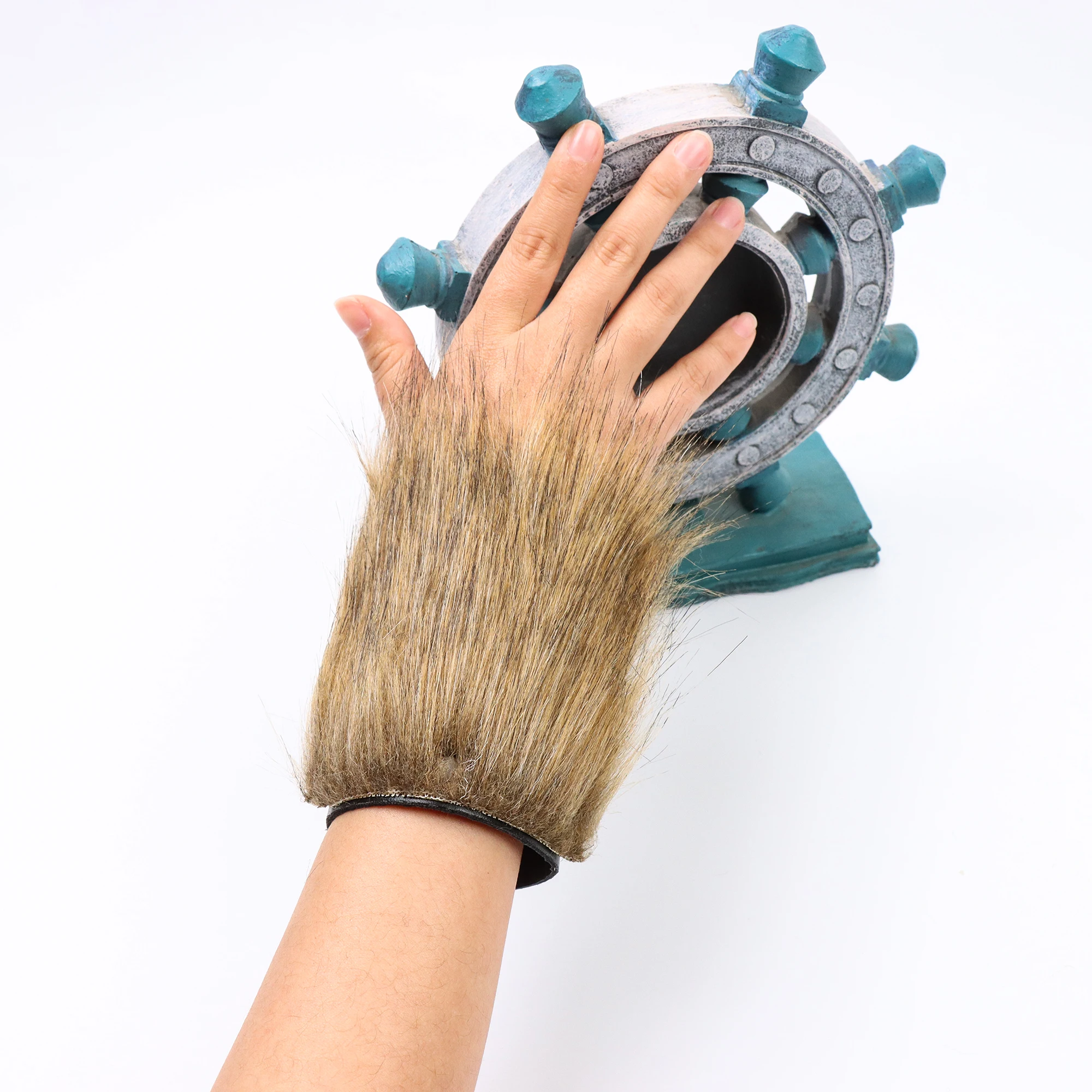 2 قطعة السيدات في القرون الوسطى الرجعية البدائية فايكنغ المحارب بولي Fur الفراء الربط قصيرة معصمه مرحلة الأداء تأثيري حلي اكسسوارات