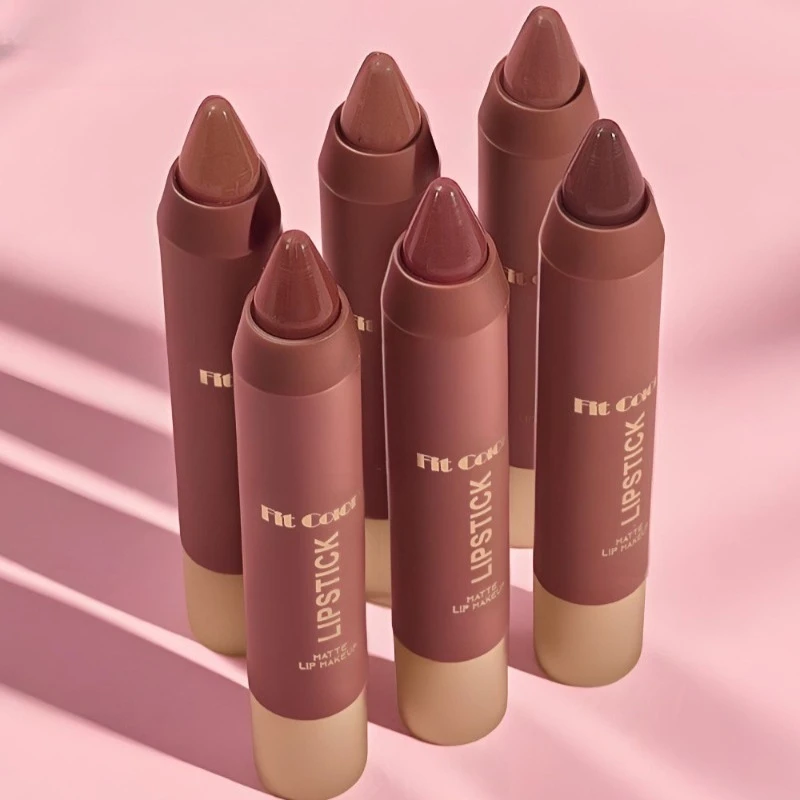 Batom fosco de chocolate, 6 cores, acabamento em veludo, à prova d'água, transferência, uso de longa duração para conforto todo o dia, maquiagem coreana