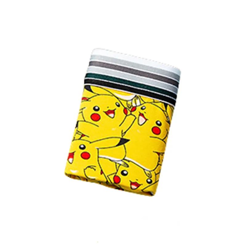 1Pcs Pokemon Pikachu Underwear Men Panties Anime Cartoon Boys Teenager Boxer Briefs Kawaii Cosplay Male Cotton Underwear Gifts