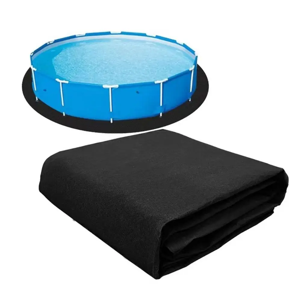 Thin Felt Pool Liner Pad Round Shape Durable Pool Anti-Slip Mat Foldable Shock-Absorbing Puncture Resistant Pad Outdoor Ground