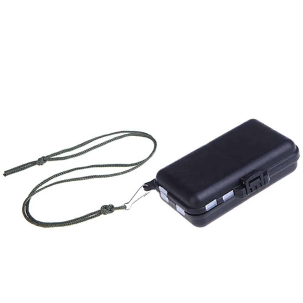 

Fishing Plastic Compact 11.5X7X3Cm Black Transparent Case With 9 Clear Compartments For Hooks Baits Lures