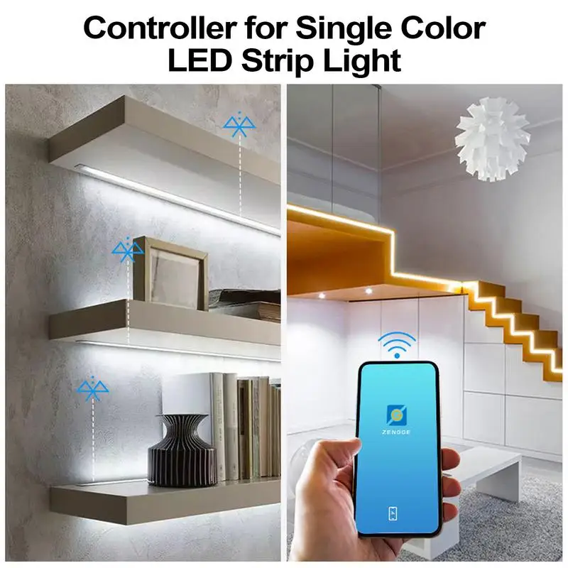 Single Color LED Strip Lights Controller Single Color LED Controller Portable LED Dimmer Controller Multifunctional Wireless