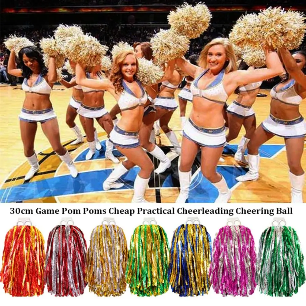 

Новые игровые помпоны 30 см, ПЭТ, разноцветный мяч для поддержки, реквизит, спортивный матч, вокальный мяч, товары для клуба
